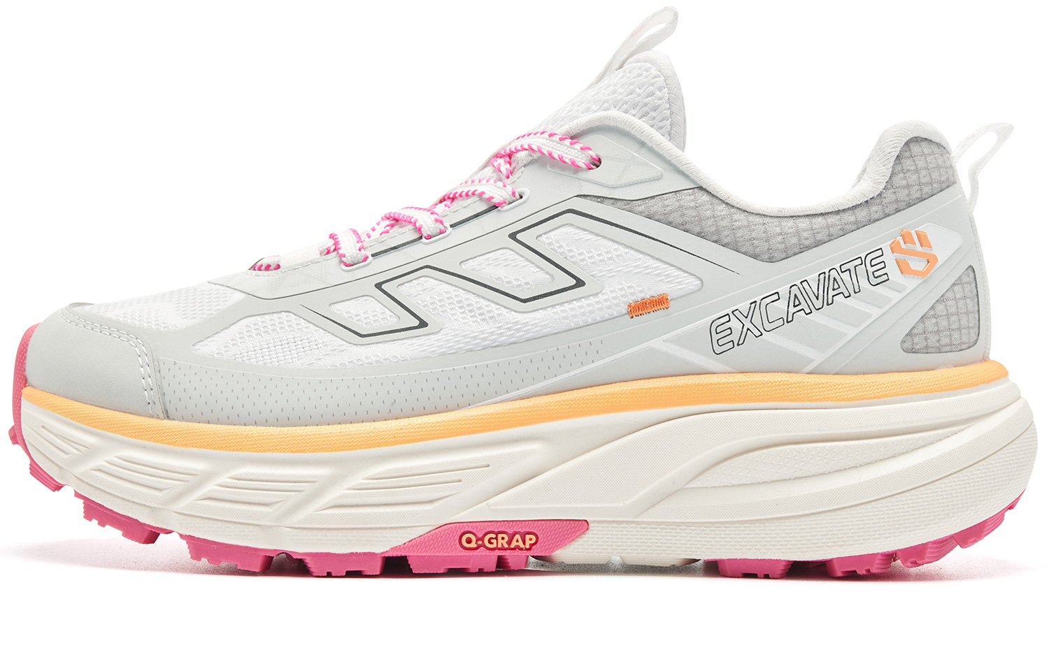 QIAODAN Running Shoes Women’s Low Top Jordan White, Geometric Gray