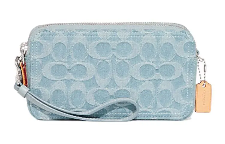 COACH Kira Fabric Camera Bag, Handheld Shoulder Bag, Crossbody Bag Small Women's Blue