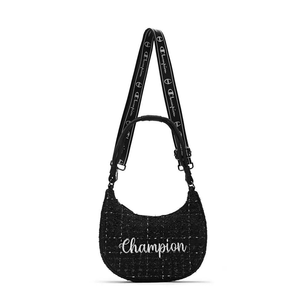 Champion Fabric Backpack Shoulder Bag Regular Unisex Pitch Black/Light Blue/Black/Ecru/Silver White 25/Plaid Denim 25