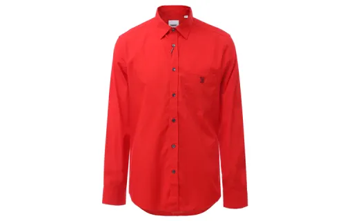 Burberry Shirts Men's Red Pointed Collar Moderate Other