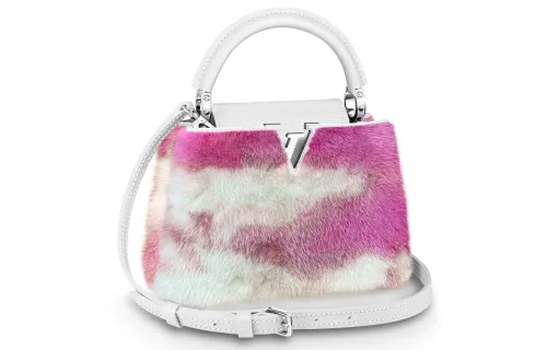 LOUIS VUITTON Capucines Mink Fur Leather Kapsyn Shoulder Bag, Crossbody Bag, Handbag Mini Women's Multicolor