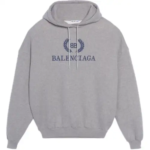Balenciaga Sweatshirts Men's Gray Hooded Moderate Regular