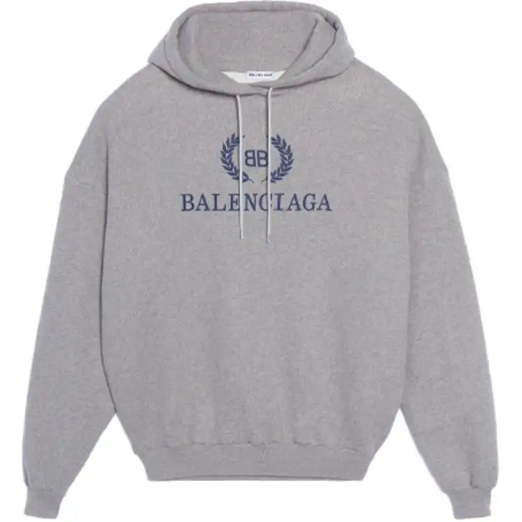Balenciaga Sweatshirts Men's Gray Hooded Moderate Regular