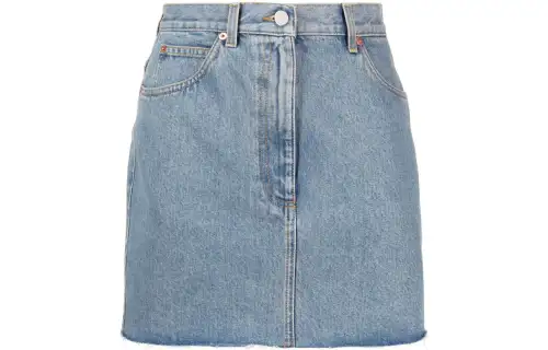 GUCCI Raw-edge Denim Miniskirt