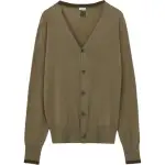 LOEWE Sweaters Men's Green V Neck Moderate Cardigan