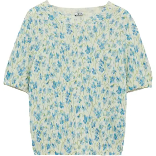 Loewe floral-print knitted T-shirt