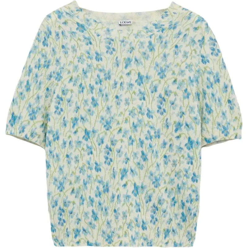 Loewe floral-print knitted T-shirt
