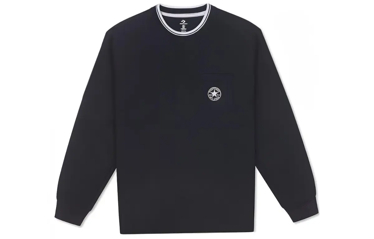 Converse T-Shirts Men's Black Crew Neck Moderate Straight Fit