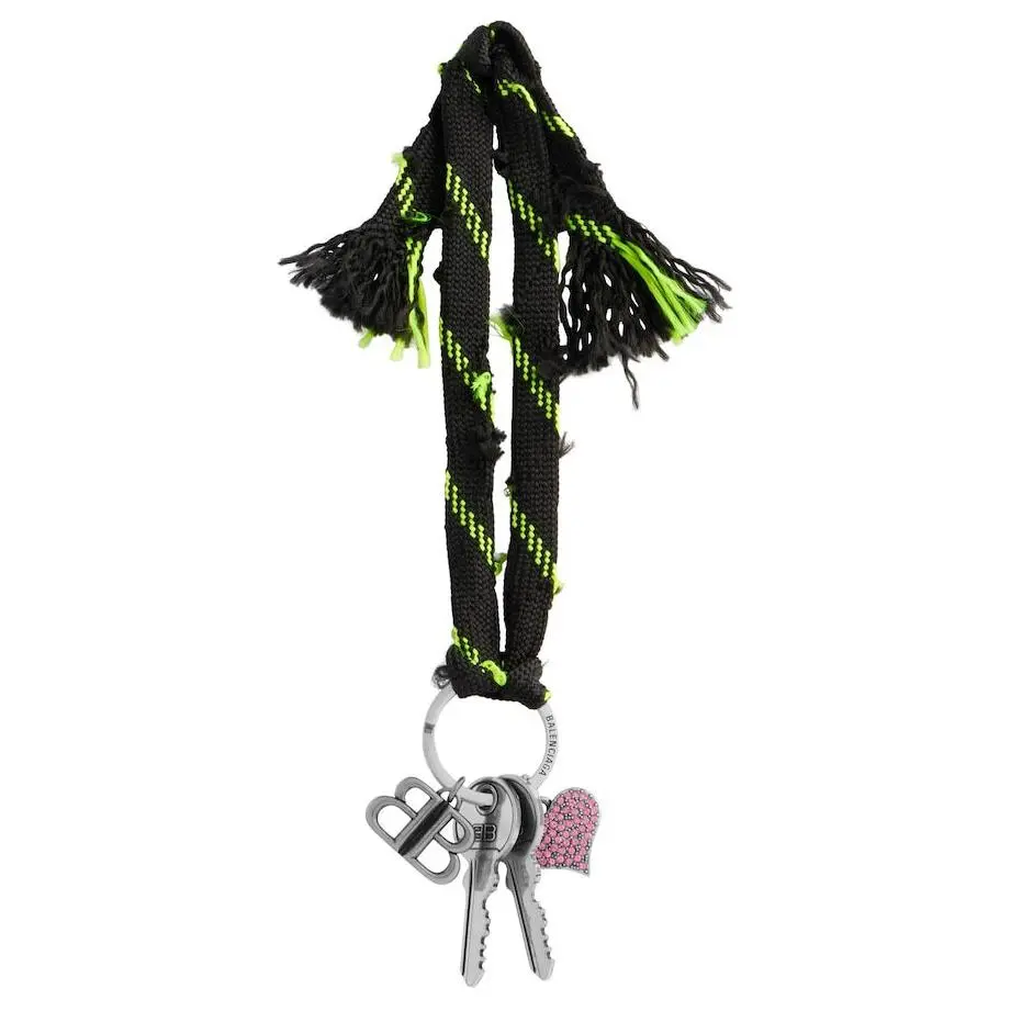 Balenciaga Brass Keychains Women's Black/Neon Yellow