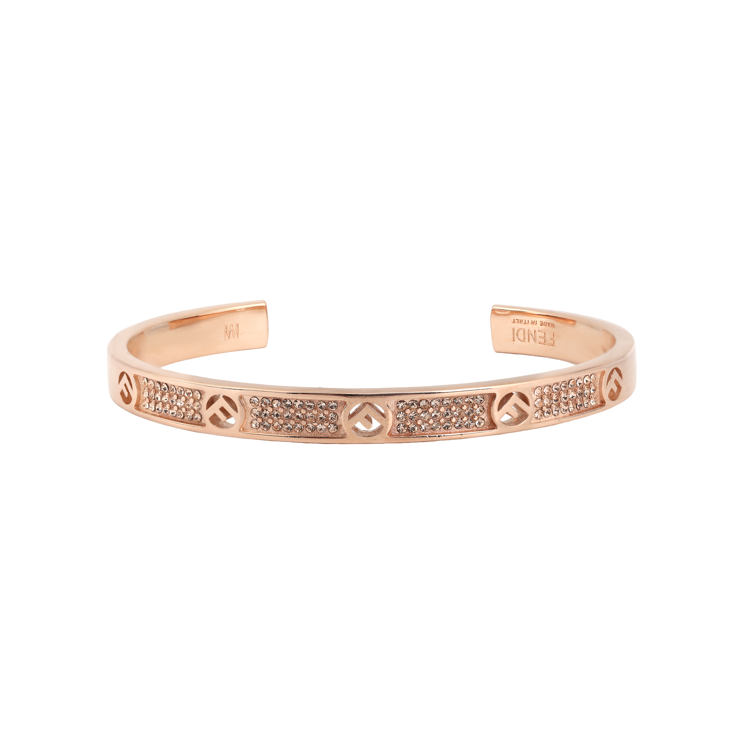 FENDI Фенди слово Материнская эмблема стандартный украсить металлический браслет женский