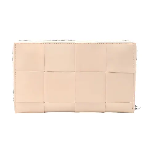 Bottega Veneta Cow Leather With Fabric Card Holder, Wallet Large Men's Light Pink