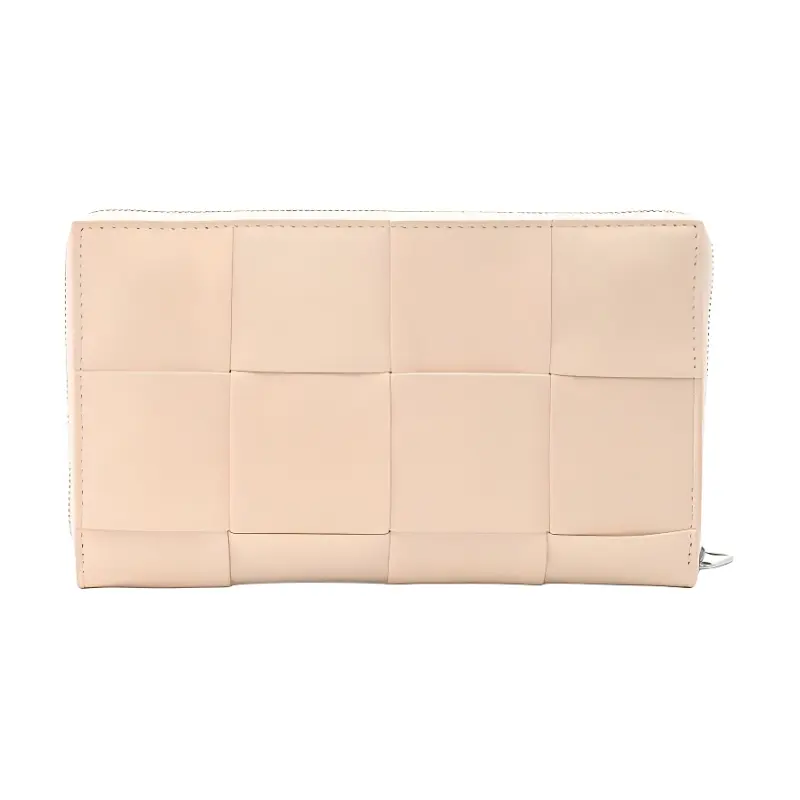 Bottega Veneta Cow Leather With Fabric Card Holder, Wallet Large Men's Light Pink