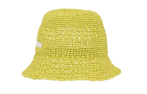MIU MIU Straw Wicker Bucket Hats Women's Yellow