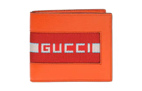 GUCCI Leather Wallet Men's Orange