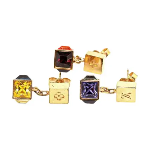 LOUIS VUITTON 2012 Crystal Gamble Drop Costume Earrings