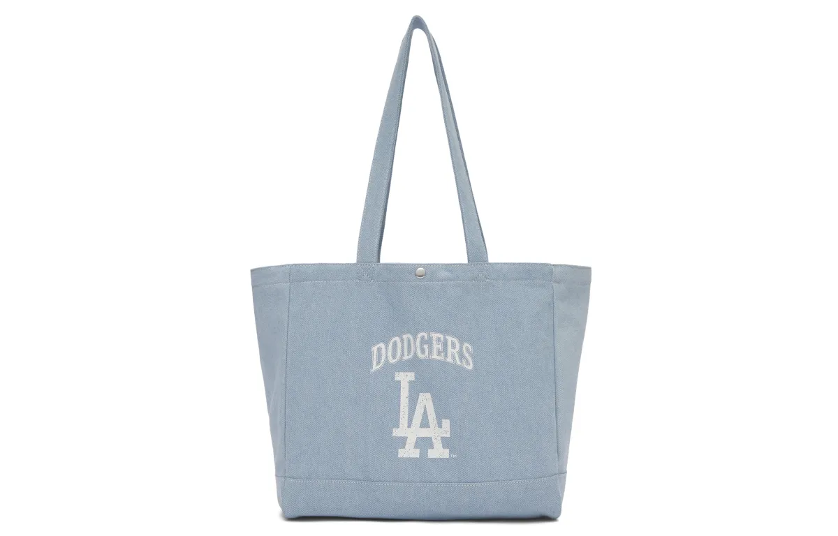 MLB Los Angeles Dodgers Cotton Shoulder Bag Tote Backpack Laptop Bag Students Portable Unisex Blue