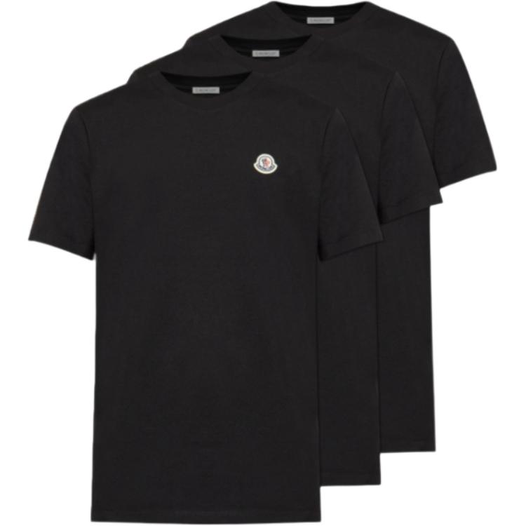 Мужская футболка Moncler T-shirts en coton à logo T 3 (черная)