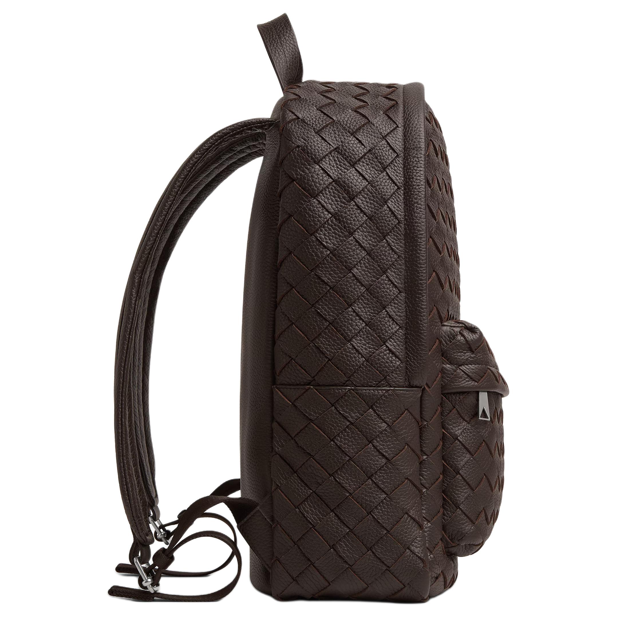 Мужской рюкзак Bottega Veneta Intrecciato (шоколадно-коричневый) — фото 2