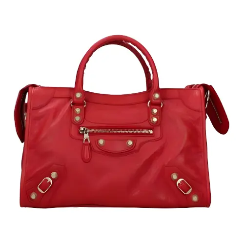 Balenciaga Leather Handbag Women's Red