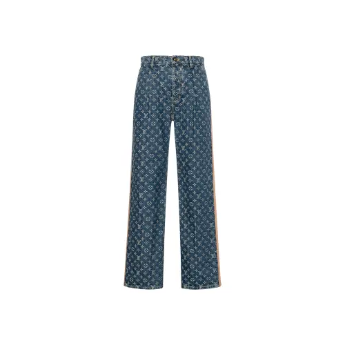 Lv Monogram Denim Tailored Pants
