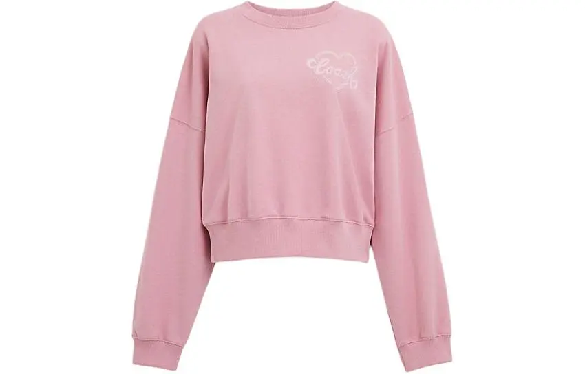 COACH Sweatshirts Women's Pink Crew Neck Moderate