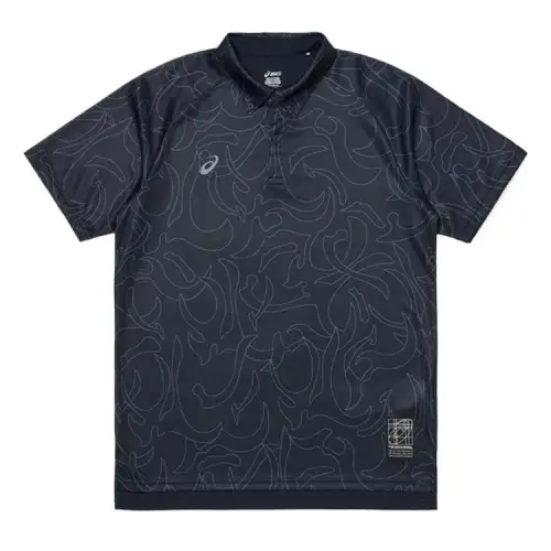 ASICS Polo Shirts Men's Black Polo Collar Moderate Other