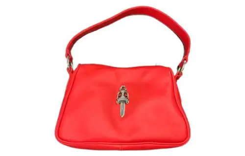 Chrome Hearts Cow Leather Handbag, Shoulder Bag Women's Orange Red