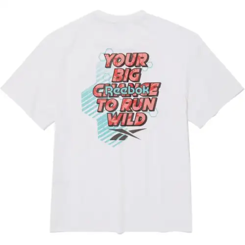 Reebok Drop Shoulder Sleeve T Shirt Unisex White