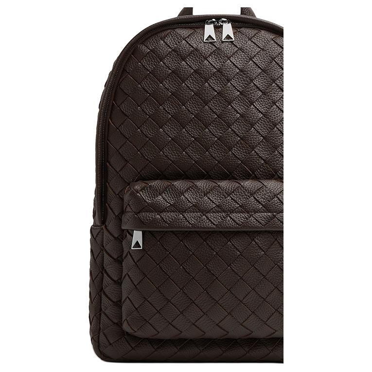 Мужской рюкзак Bottega Veneta Intrecciato (шоколадно-коричневый) — фото 5
