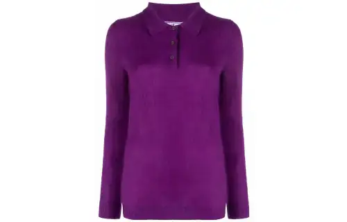 PRADA Knitwear Women's Purple Polo Collar Other