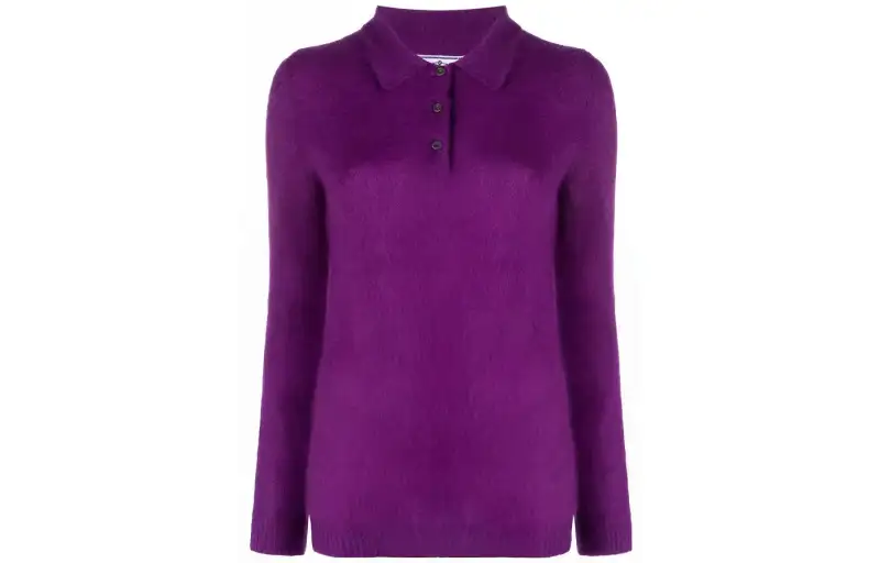 PRADA Knitwear Women's Purple Polo Collar Other