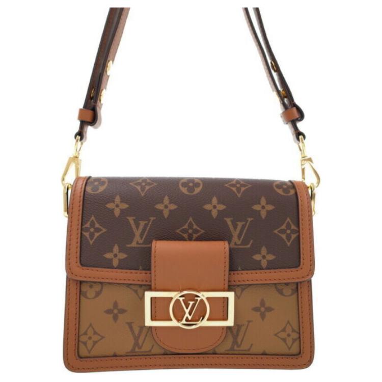 Женская сумка Louis Vuitton Dauphine Mini (коричневая) — фото 2