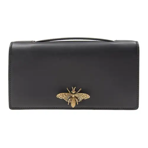 DIOR Calfskin Clutch Women's Black