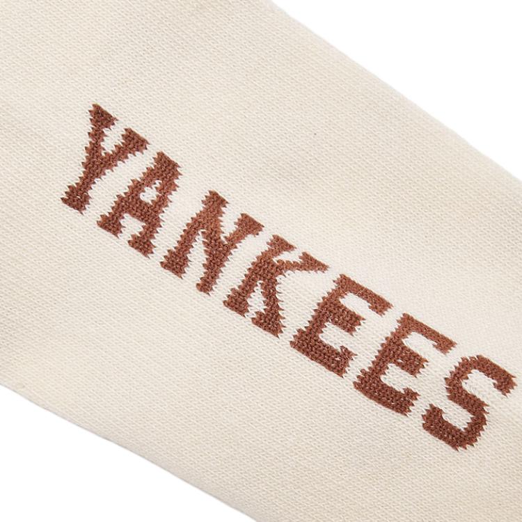 MLB Monogram Collection Crew Socks Unisex 1 Pack Dark Cream