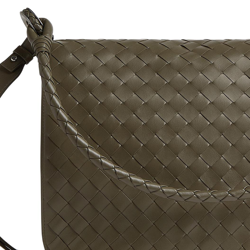 Мужская сумка Bottega Veneta Intrecciato (зеленая) — фото 5