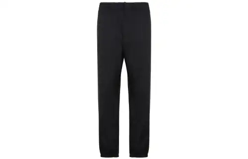 PRADA Knitted Sweatpants Men's Black Moderate Cuffed Pants