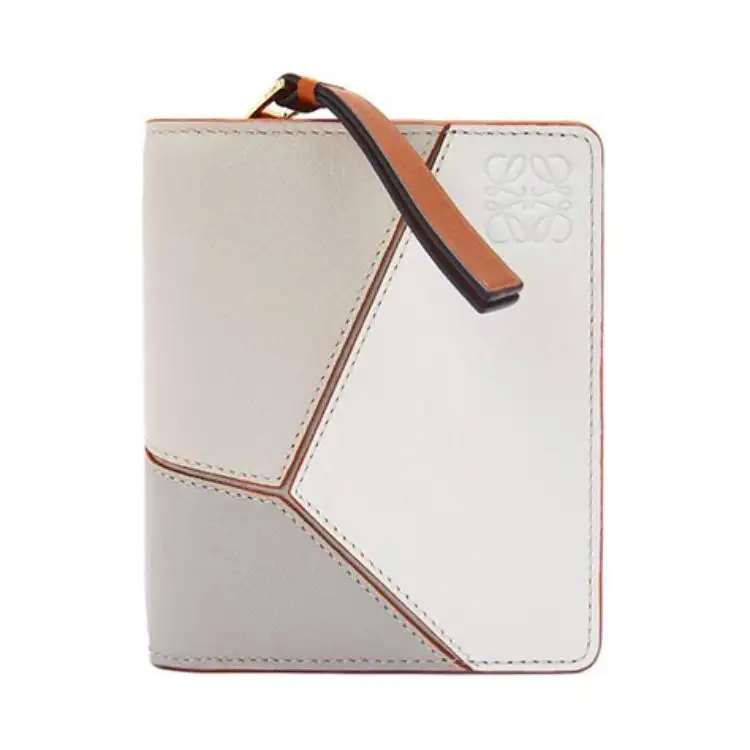 LOEWE Puzzle Calfskin Wallet Women's White/Gray