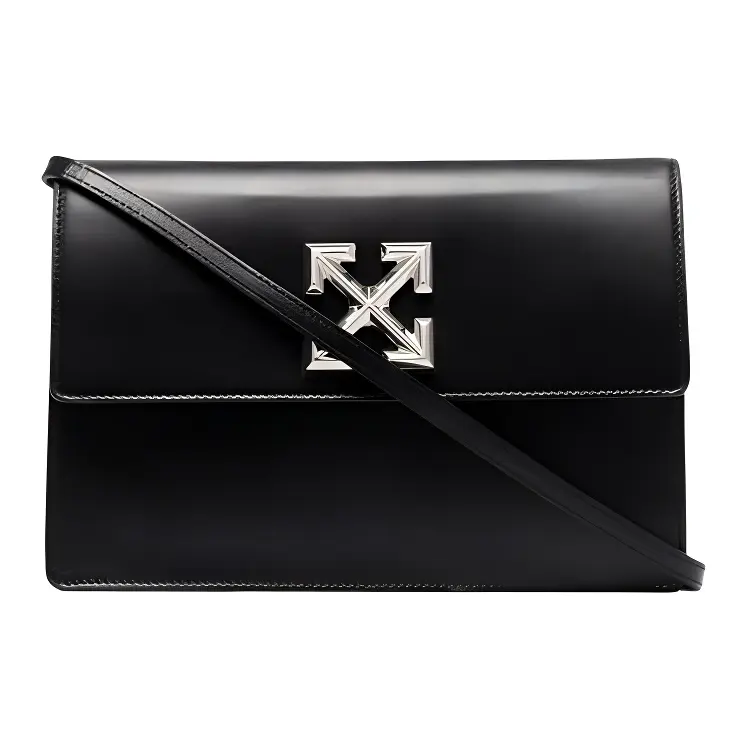 OFF WHITE Leather Crossbody Bag, Shoulder Bag Women's Black