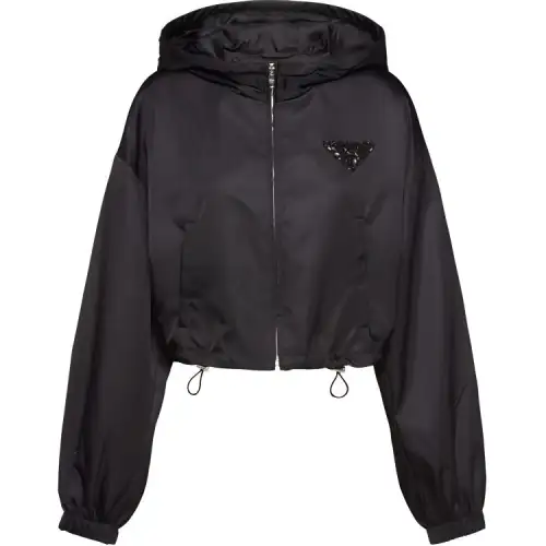 PRADA Jackets Women's Black Hooded Moderate Other