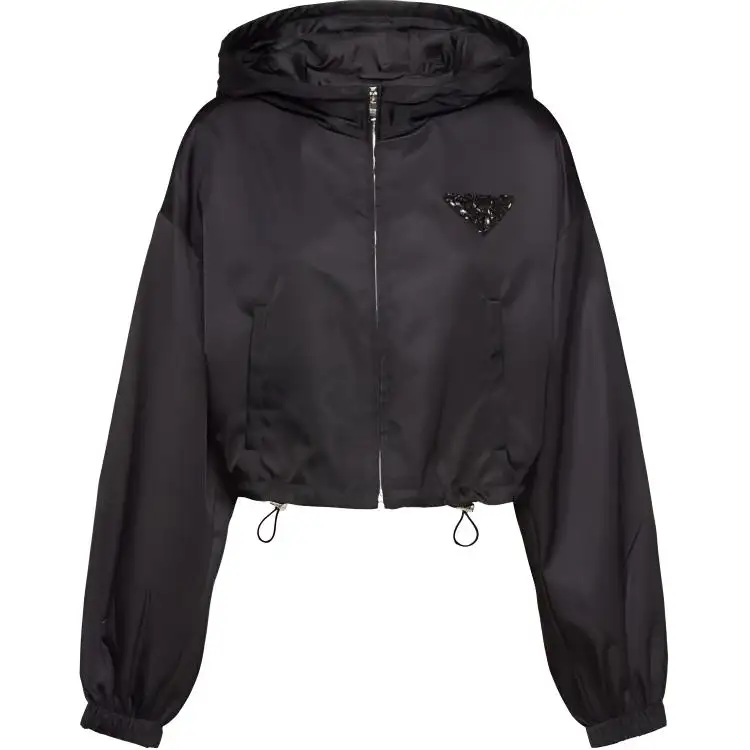 PRADA Jackets Women's Black Hooded Moderate Other