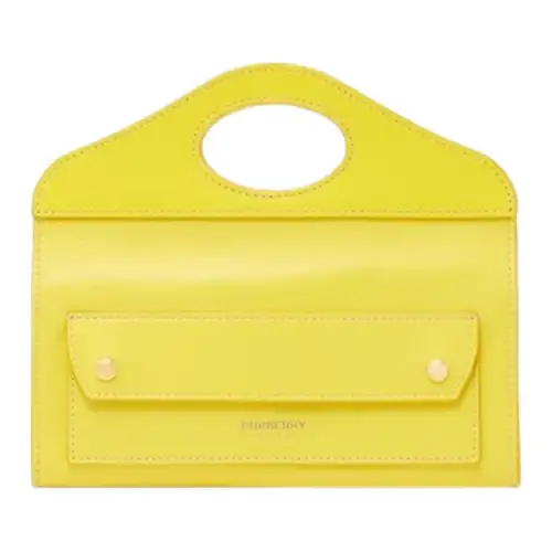 Burberry Pocket Bag Lambskin Pocket Bag, Shoulder Bag, Crossbody Bag, Clutch Mini Women's Yellow