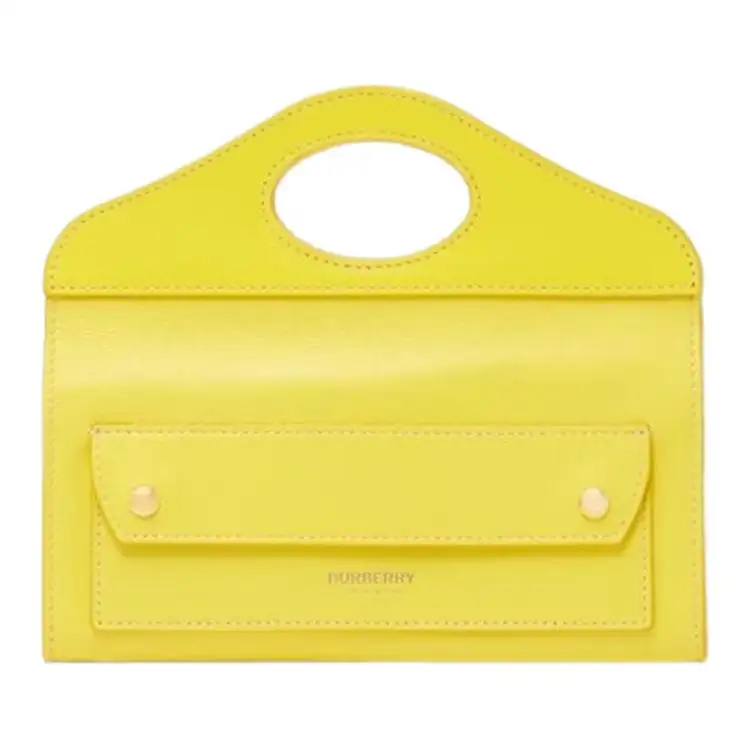 Burberry Pocket Bag Lambskin Pocket Bag, Shoulder Bag, Crossbody Bag, Clutch Mini Women's Yellow