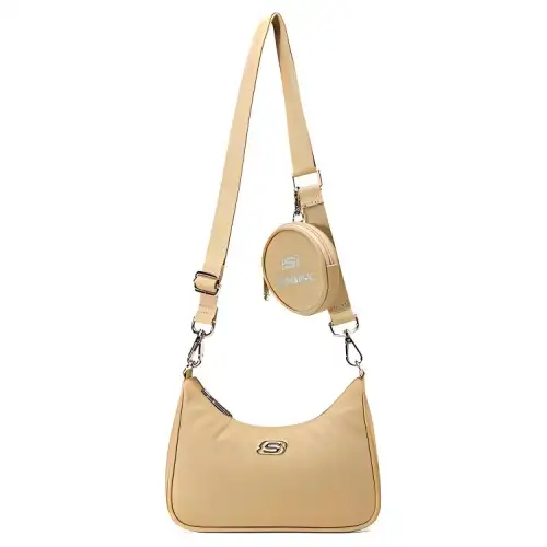 Skechers LeSportsac LePoesi, Collaboration Fabric Crossbody Bags Regular Unisex Beige Umber