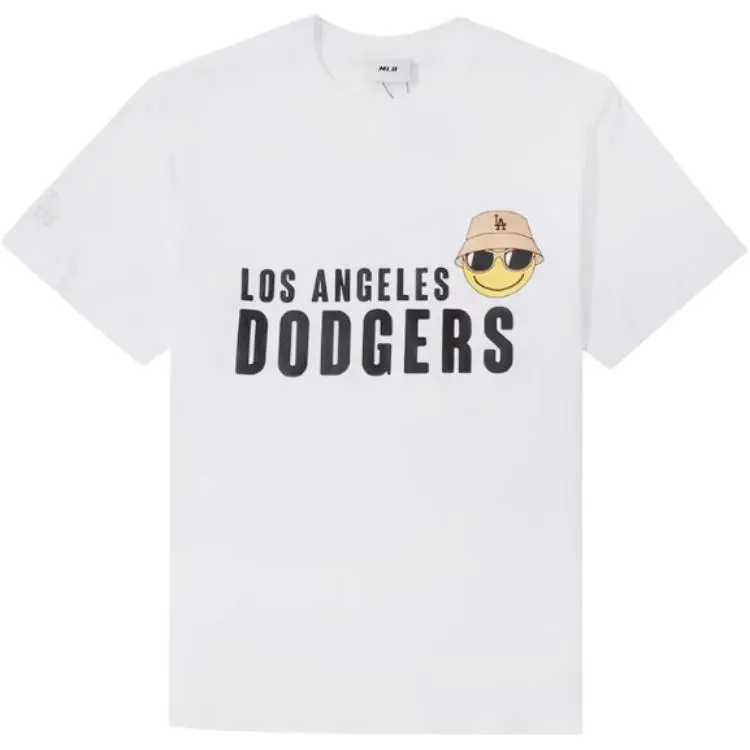 MLB T-Shirts Unisex White Crew Neck Moderate Straight Fit