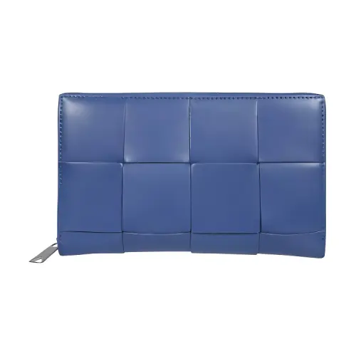 Bottega Veneta CASSETTE Cow Leather Wallet Large Men's Blue