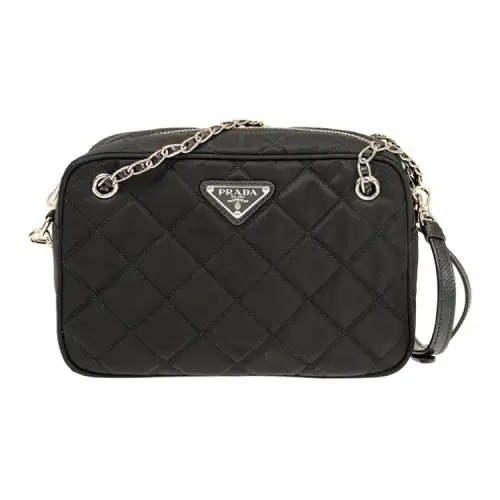 PRADA Nylon Handbag, Shoulder Bag Unisex Black