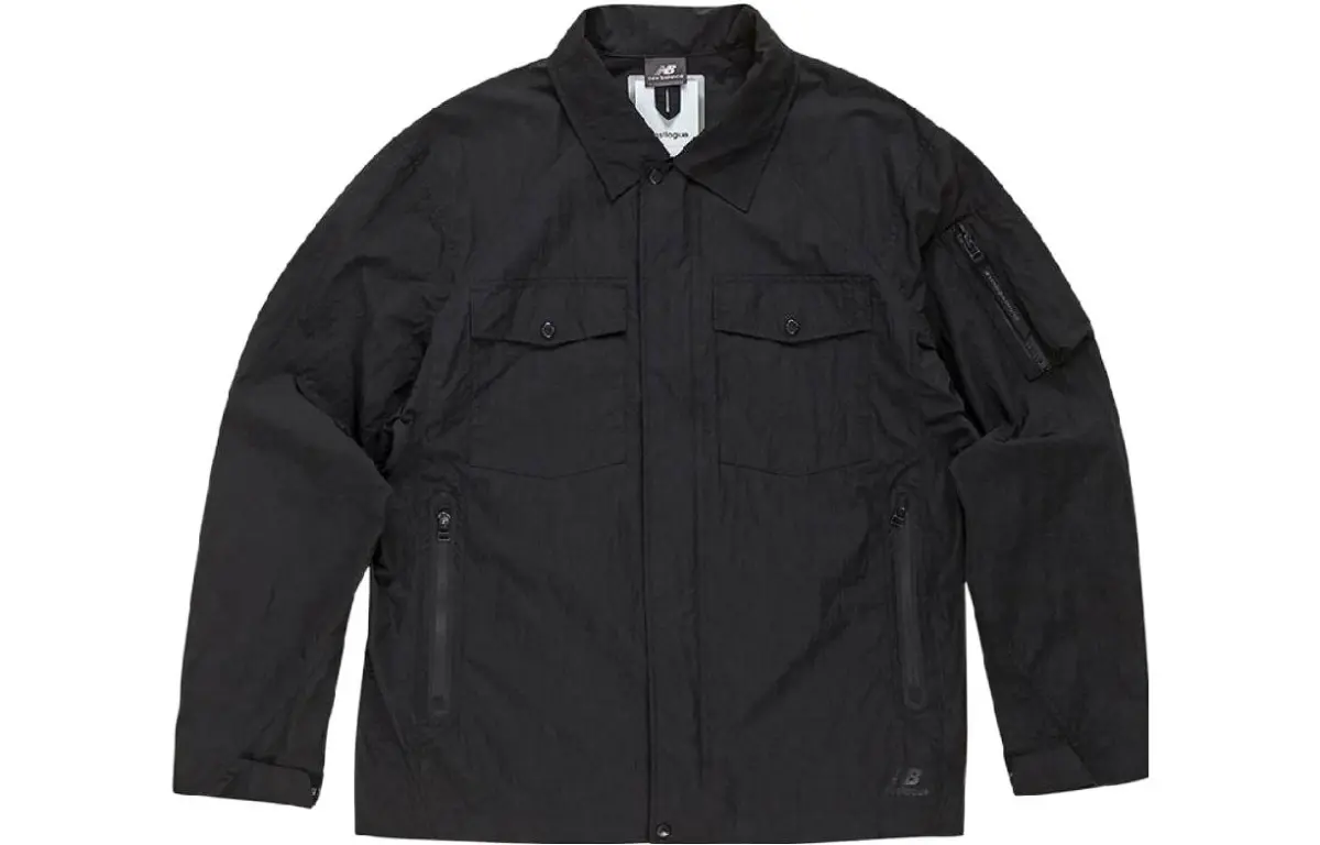 New Balance Jackets Unisex Black Lapel Moderate Other