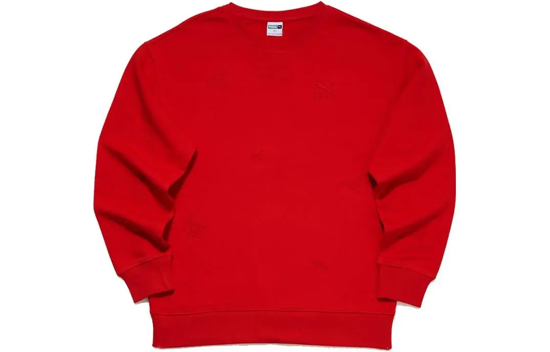 PUMA Sweatshirts Unisex Red Crew Neck Moderate Regular