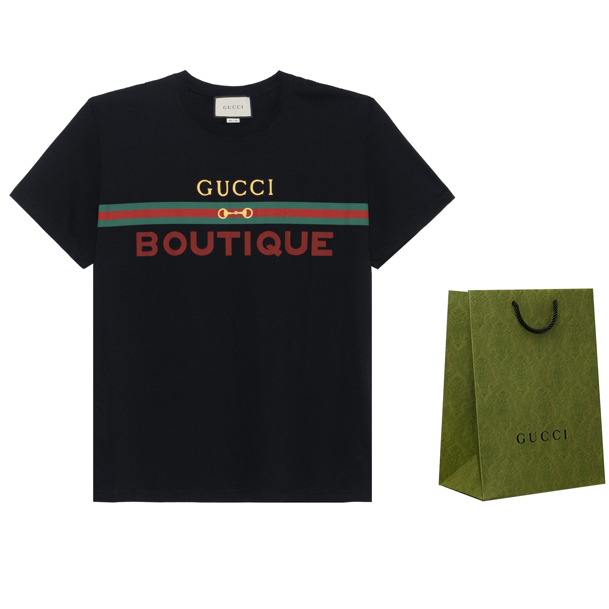 Мужская футболка Gucci SS20 LogoT (черный) — фото 6
