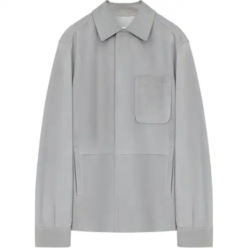 Loewe Anagram Embossed Leather Overshirt